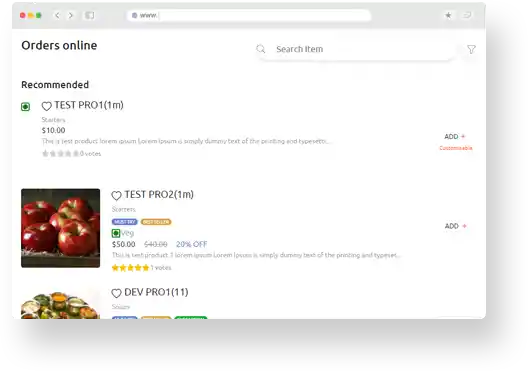 Food Ordering System From Website